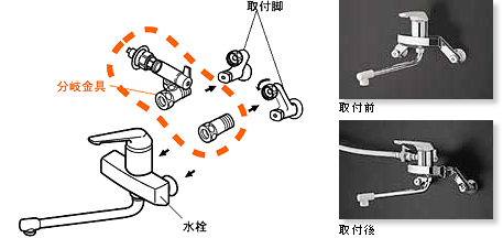分岐水栓の取付例2