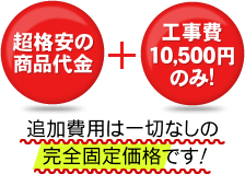 追加費用は一切なしの完全固定価格です！