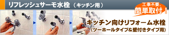 工事不要、簡単取替！リフレッシュ水栓（キッチン用）