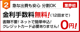 分割払い金利手数料無料