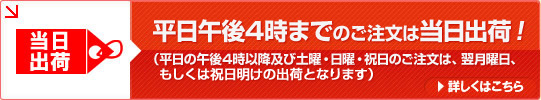 当日４時までのご注文は当日出荷
