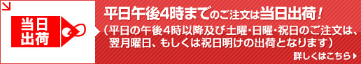 平日4時までのご注文は当日出荷