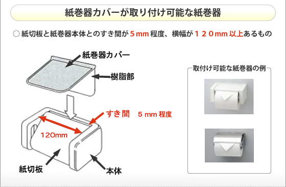 紙巻器カバーが取付可能な紙巻器
