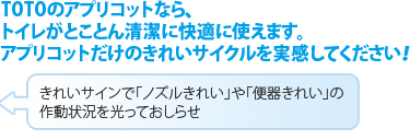 TOTOアプリコットならトイレをとことん清潔・快適に使えます