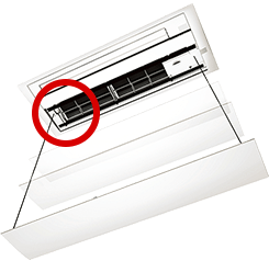 天井埋込エアコンの型番が記載されてる場所