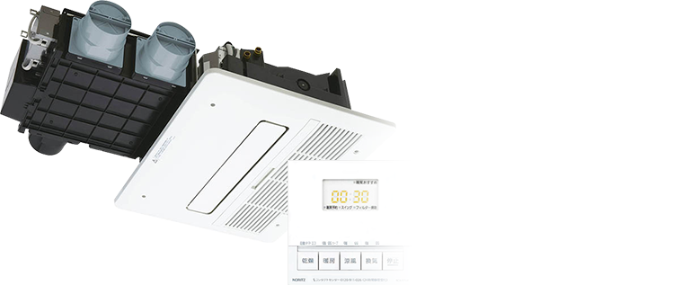 メーカー公式 家電と住設のイークローバー∬∬ノーリツ温水式浴室暖房乾燥機 天井カセット形 ミストタイプ スプラッシュミスト 給湯直結 1室換気  24h換気