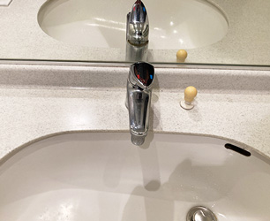 洗面水栓施工前
