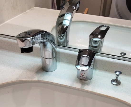 施工後：洗面水栓　リクシル　SF-810SYU 