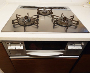 交換前のガスコンロ