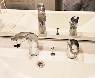 施工前：洗面水栓