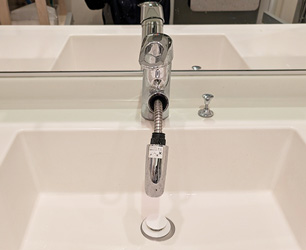 洗面水栓施工前