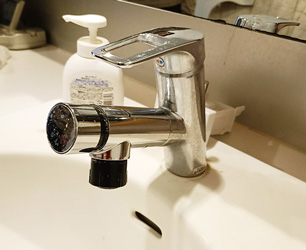 洗面水栓施工前