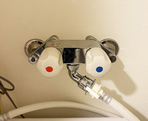 交換前　洗濯機用水栓