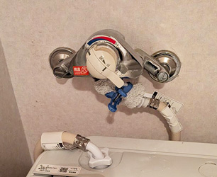 交換前　洗濯機用水栓