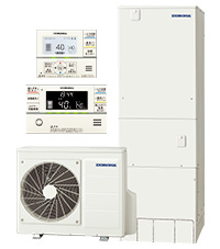 CHP-HXE37AZ2 コロナ(CORONA)エコキュート 角型プレミアム高圧力パワフル給湯フルオートタイプ｜旧品番CHP-HXE37AZ1の後継機種。貯湯タンクユニット品番：CTU-HXE37AZ2＋ヒートポンプユニット品番：CHP-DHZ451＋無線LAN対応インターホンリモコン品番：RBP-GADW2(S)のセット。別途脚部カバー： CTU-FC28が必要です。HEMS/ZEH対応｜コロナ(CORONA)のエコキュート交換