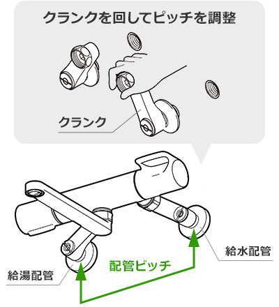 配管ピッチに合わせた商品選びがポイント｜浴室壁付き水栓のピッチとは？