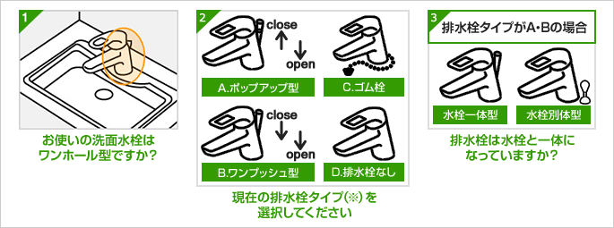 買い物かご内選択項目(洗面/ワンホール)