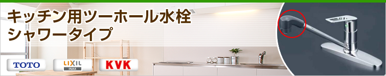 キッチン用ツーホール水栓 シャワータイプ