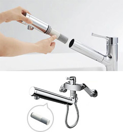 浄水器内蔵型・蛇口一体型とは？｜蛇口本体に浄水カートリッジが内蔵されているタイプ