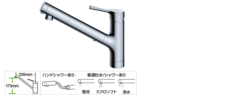 TOTOの浄水器内蔵水栓といえばこちら！｜TOTO GGシリーズ ワンホール TKS05321J