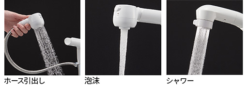 便利なホース引出しタイプ｜サンエイ洗面水栓