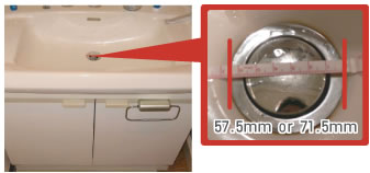 既存の排水溝の円形が、円形が57.5ｍｍ/71.5ｍｍでない場合