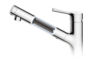 高性能な小型浄水カートリッジ内蔵