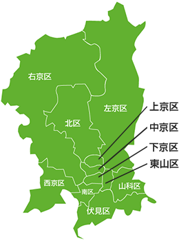 京都市 給湯器工事対応エリア