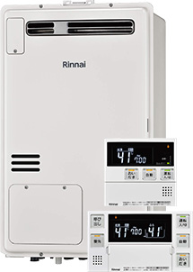 Rinnai 給湯暖房熱源機の交換費用｜ RUFH-A2400AW2-3(A) ＋ MBC-240V(A)｜工事費込みセットが安い｜リンナイ ガス給湯暖房熱源機 [非エコジョーズ][屋外壁掛・PS設置型][24号][フルオート][RUFH-Aシリーズ][暖房能力14.0kw][熱動弁内蔵/2温度3系統][BL認定品][W480×H750×D250mm][ユーロホワイト]