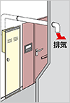 PS扉内設置型（後方排気タイプ） 図