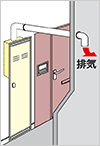 PS扉内設置型（上方排気タイプ） 図