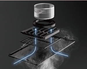 「10年間ファンを含むレンジフード内部のお手入れ不要！