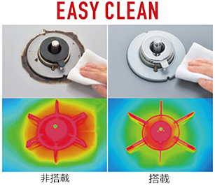 焦げ付きにくい天板「イージークリーン」｜リンナイ ビルトインガスコンロ デリシア