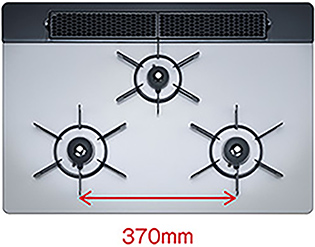 強火力バーナー間の寸法が20mm広がり利便性向上｜リンナイ ビルトインガスコンロ Lisse(リッセ)