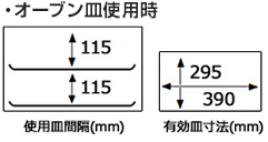 オーブン皿使用時の皿間隔、有効皿寸法｜リンナイ大容量タイプ44Lのガスオーブン庫内寸法について