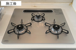 クリアガラストップ施工例 天板幅75cm│施工後