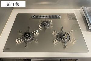 クリアガラストップ施工例 天板幅60cm│施工後