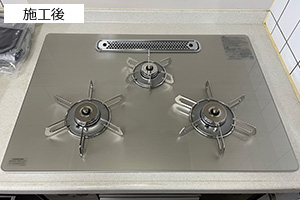 クリアガラストップ施工例 天板幅75cm│施工後