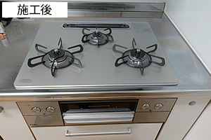 クリアガラストップ施工例 天板幅60cm│施工後