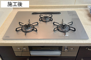 クリアガラストップ施工例 天板幅75cm│施工後