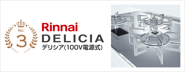 ハイグレード3位　リンナイ デリシア（100V乾電池式）