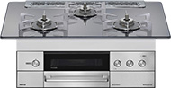 RHS71W38M13RCSTW・RHS71W38M13RNSTW / リンナイ ビルトインガスコンロ『デリシア3V乾電池式』[天板幅：75cm][天板：プラチナミラー/ガラストップ][ごとく：ステンレス][レンジフード連動][オーブン接続可][プレート2種付属][選べるザ・ココット]/旧品番：RHS71W31E13RCASTW