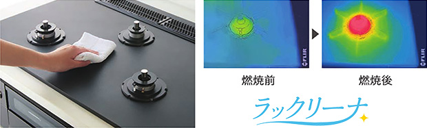 2つのこだわりで抜群のお手入れ性『ラックリーナ天板』