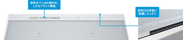 排気口を背面に設置
