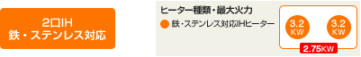 パナソニックIHクッキングヒーター　AシリーズA2タイプ