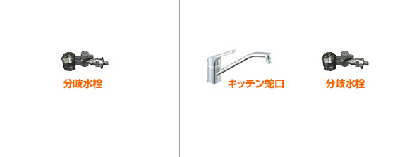 分岐水栓 キッチン蛇口 分岐水栓