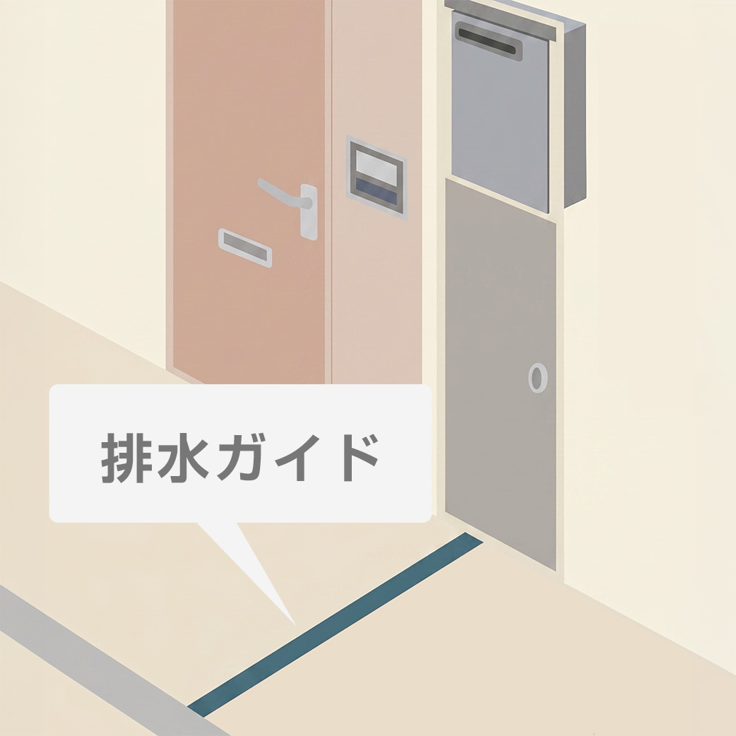 ドレン排水のガイド敷設