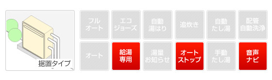 リンナイ給湯器機能表