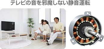 低騒音化のモーター搭載