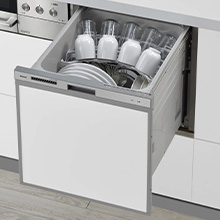 リンナイビルトイン食洗機 スライドオープン型・ミドルタイプ キッチン奥行60cm対応│RSW-C402CA-SV